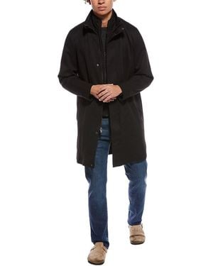 Tahari Funnel Neck Trench Coat - Black