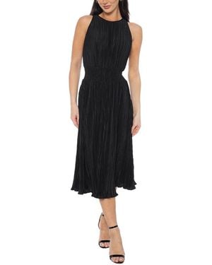 Marina Smocked Waist Midi Dress - Black
