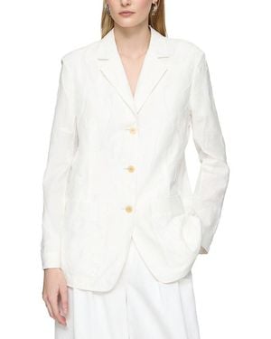 Lafayette 148 New York Plus Patch Pocket Single Breasted Blazer - White