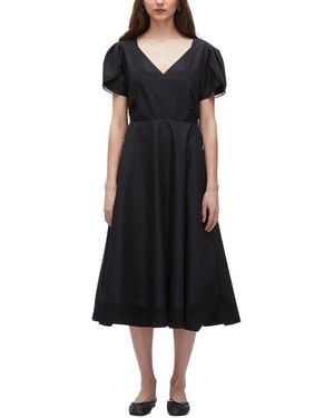 3.1 Phillip Lim Soft Tulip Sleeve V-Neck Dress - Black