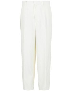 Givenchy Extra-Wide Leg Wool & Mohair-Blend Pant - White