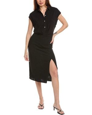 Chaser Brand Atlantic Linen-Blend Midi Dress - Black