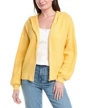 LaBiz Lalamia Zip Knit Wool & Alpaca-Blend Hoodie Jacket - Yellow
