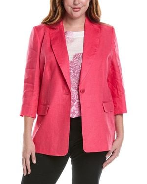 Marina Rinaldi Plus Caterina Linen Blazer - Red