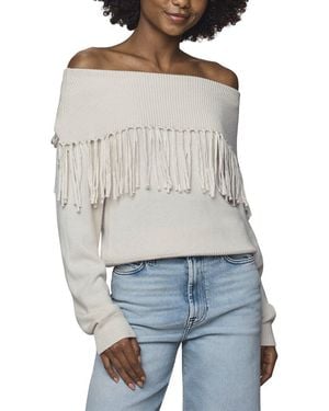 Splendid Simone Fringe Silk-Blend Jumper - Grey