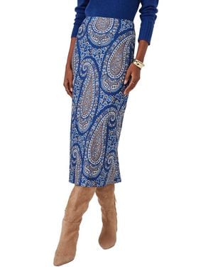 J.McLaughlin Adelyn Silk-Blend Skirt - Blue