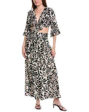 ANNA KAY 2P Johnel Tie-Front Top & Pant Set - White
