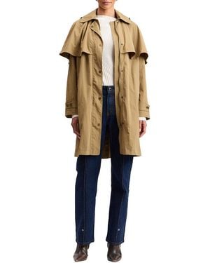 Avec Les Filles Hooded Cape Raincoat - Natural