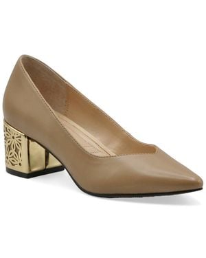 Adrienne Vittadini Flair-1 Leather Pump - Natural