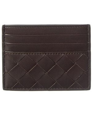 Bottega Veneta Logo Leather Card Case - Grey
