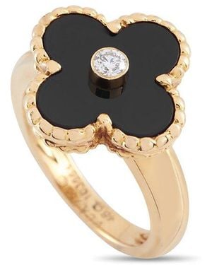 Van Cleef & Arpels 18K Onyx Ring (Authentic Pre-Loved) - Metallic