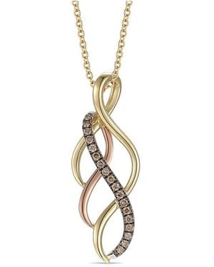 Le Vian Le Vian Chocolate Gladiator Tri-tone 0.23 Ct. Tw. Diamond Pendant Necklace - White