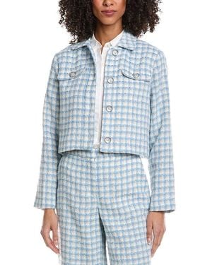Laundry by Shelli Segal Cropped Tweed Jacket - Blue