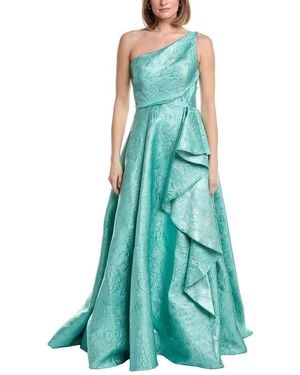 Rene Ruiz One Shoulder A-Line Gown - Green