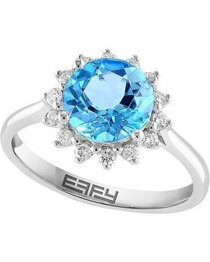 Effy Fine Jewelry 14K 2.59 Ct. Tw. Diamond & Topaz Ring - Blue