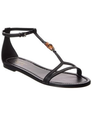 Gucci Bamboo Leather Sandal - Metallic