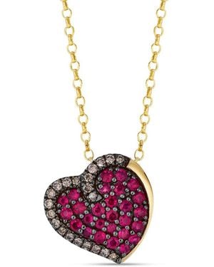 Le Vian Godiva 14K 0.88 Ct. Tw. Diamond & Ruby Pendant Necklace - Pink