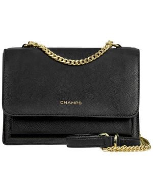 CHAMPS Gala Leather Shoulder Bag - Black
