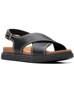 Clarks Arwell Sling Leather Sandal - Black