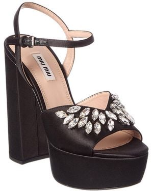 Miu Miu Satin Sandal - Black