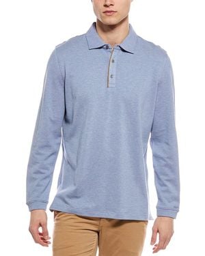 Scott Barber Wool-Blend Pique Polo Shirt - Blue