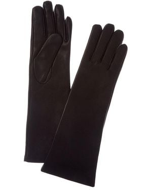 Sofiacashmere Sofiacashmere Mid-Length Cashmere-Lined Nappa Leather Gloves - Black