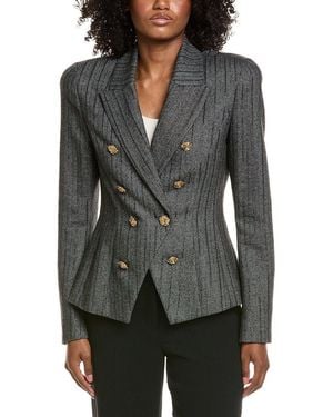 L'Agence Bethany Structured Wool-Blend Blazer - Grey