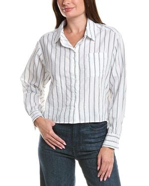 Michael Stars Scarlet Cropped Button Down Shirt - White