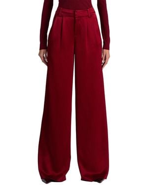 Alice + Olivia Kennedy High-Rise Pleated Trouser - Red