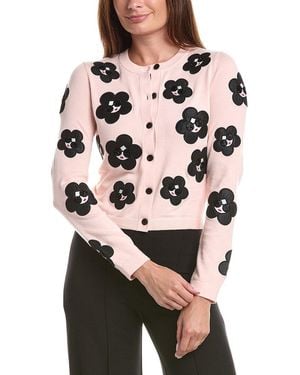 Alice + Olivia Ruthy Flower Staceface Cardigan - Pink