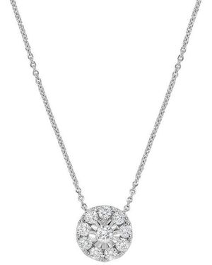 H.J. Namdar 14K 0.35 Ct. Tw. Diamond Halo Necklace - Metallic