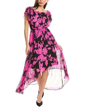Joseph Ribkoff Off-The-Shoulder Midi Dress - Purple