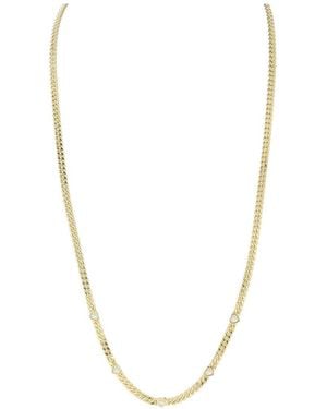 Chloe and Madison 14K Over Cz Heart Curb Necklace - Metallic