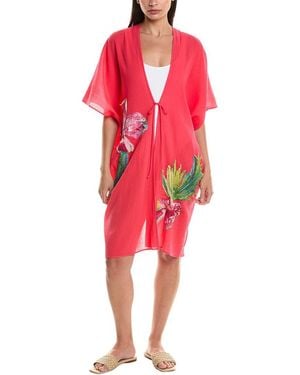 Natori Gauze Applique Cover-up - Red