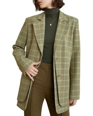 VERA DOLINI Wool-Blend Blazer - Green