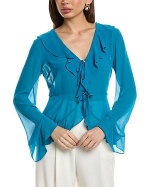 BCBGMAXAZRIA Bcbgeneration Ruffle Blouse - Blue