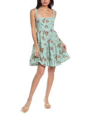 Seraphin Sleeveless Linen-Blend Mini Dress - Green