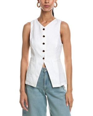 REVERIEE Linen Vest - White