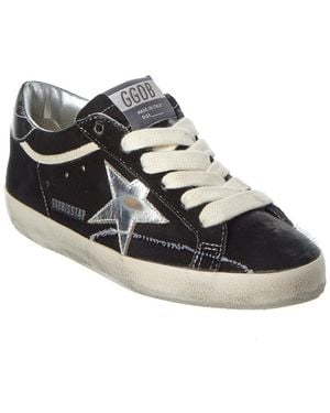 Golden Goose Superstar Velvet & Leather Trainer - Black