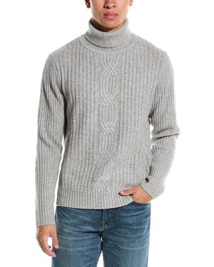 Kier + J Wool & Cashmere-Blend Turtleneck Jumper - Grey