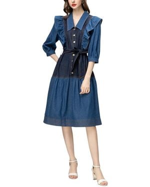 Adele Berto Midi Dress - Blue