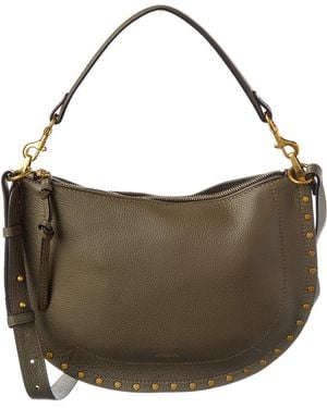 Isabel Marant Oskan Soft Zip Leather Shoulder Bag - Brown