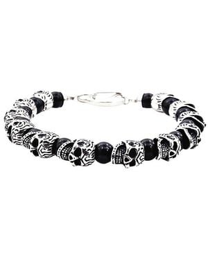 Jane Basch Steel Onyx Bead Bracelet - Multicolour