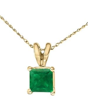 Haus of Brilliance Colourful Gemstones 14K 0.50 Ct. Tw. Emerald Pendant Necklace - Green