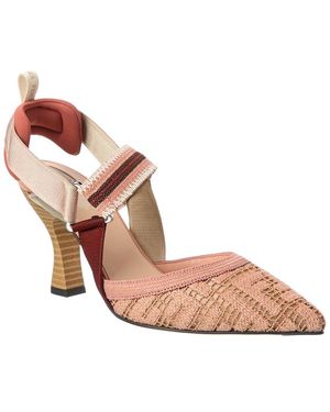 Fendi Colibri Ff Embroidered Slingback Pump - Pink