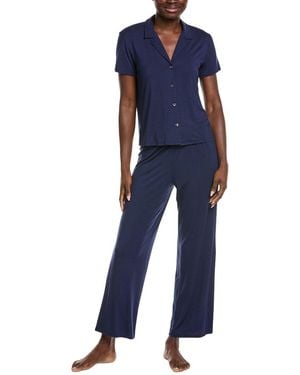 Natori 2Pc Shirt & Pant Set - Blue