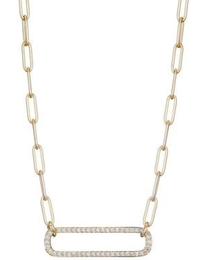 Adornia 14K Plated Cz Rounded Rectangle Pendant Necklace - Multicolour