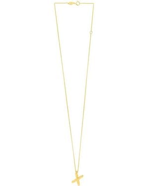 Italian Gold 14K Helium Initial Necklace - White