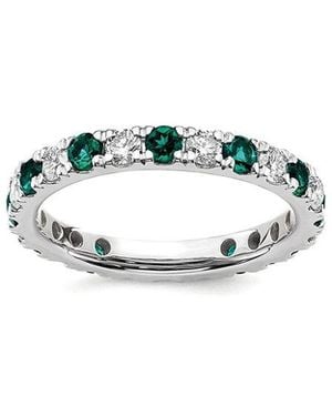 Lab Grown Gemstones 14K 1.75 Ct. Tw. Lab-Grown Diamond & Lab-Grown Alexandrite Eternity Ring - White