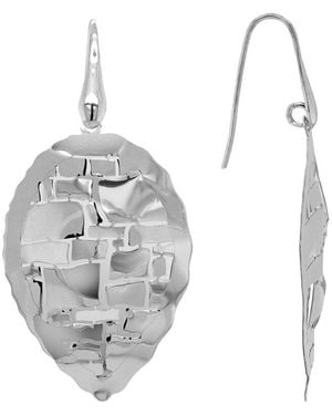 Italian Silver Italian Dangle Earrings - White